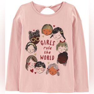 Carter's Toddler Girls “Rule The World” Long Sleeve Jersey T-Shirt, Size 2T